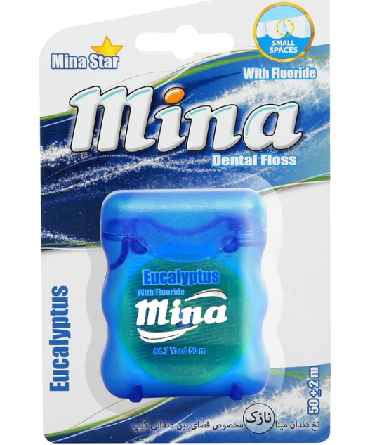 تصویر نخ دندان مینا 50 متری نازک نعنایی 